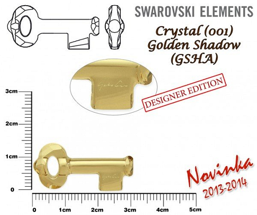 SWAROVSKI KEY to the Forest 6918 ( podpis YOKO ONO) barva Crystal GOLDEN SHADOW velikost 30mm.