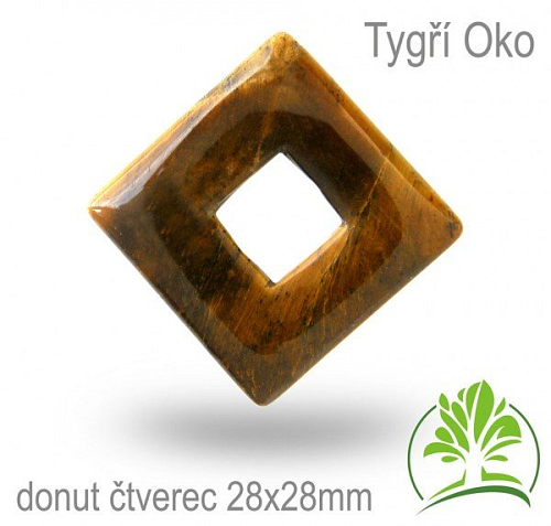 Tygří oko čtverec donut-o pr. 28x28mm tl.5,5mm.