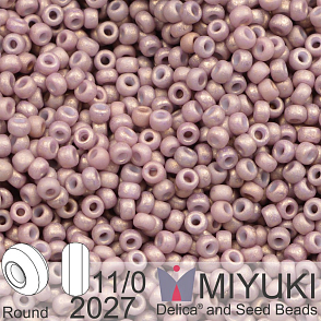 Korálky Miyuki Round 11/0. Barva 2027 Matte Opaque Dusty Mauve. Balení 5g.