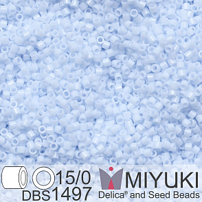Korálky Miyuki Delica 15/0. Barva DBS 1497 Opaque Light Sky Blue. Balení 2g.