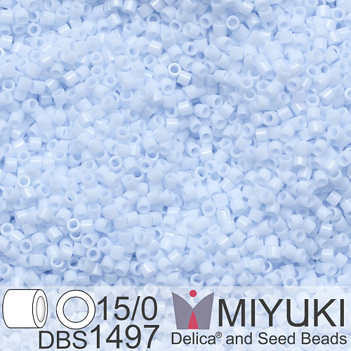 Korálky Miyuki Delica 15/0. Barva DBS 1497 Opaque Light Sky Blue. Balení 2g.