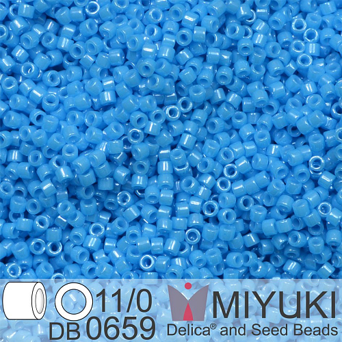 Korálky Miyuki Delica 11/0. Barva Dyed Opaque Dark Turquoise Blue DB0659. Balení 5g