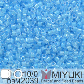 Korálky Miyuki Delica 10/0. Barva Luminous Ocean Blue DBM2039. Balení 5g.