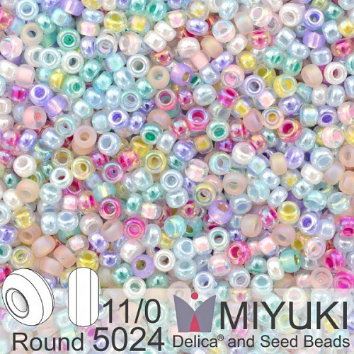 Korálky Miyuki Round 11/0. Barva Spring Flowers Mix 5024. Balení 5g