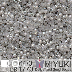 Korálky Miyuki Delica 11/0. Barva Sparkling Beige Lined Gray AB DB1770. Balení 5g.