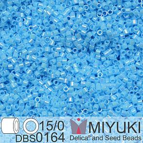 Korálky Miyuki Delica 15/0. Barva DBS 0164 Opaque Turquoise Blue AB. Balení 2g.