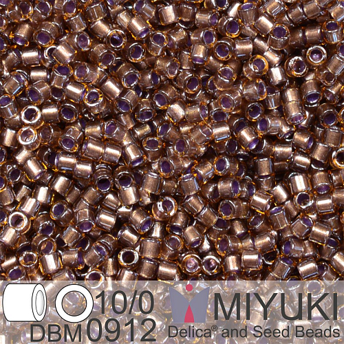 Korálky Miyuki Delica 10/0. Barva  Sparkling Cinnamon Lined Topaz DBM0912. Balení 5g.
