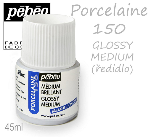 GLOSSY MEDIUM (LESKLÉ médium)  pro barvy Pébeo Porcelaine 150. Balení 45 ml