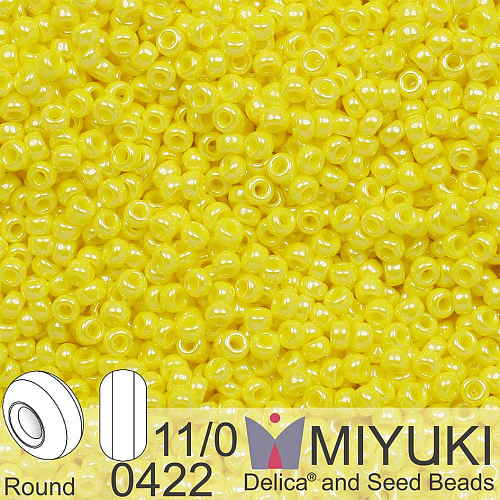 Korálky Miyuki Round 11/0. Barva 0422 Opaque Yellow Luster. Balení 5g.