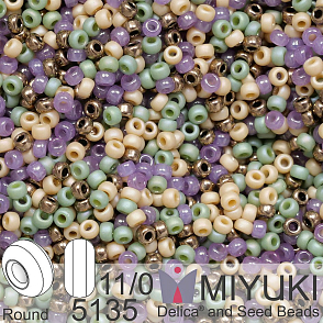 Korálky Miyuki Round 11/0. Barva Singing Nature Mix 5135. Balení 5g.