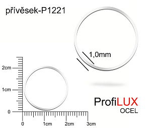 Přívěsek Ocel ozn-P1221 KRUH velikost pr.20mm. Síla 1,0mm. Řada přívěsků ProfiLUX