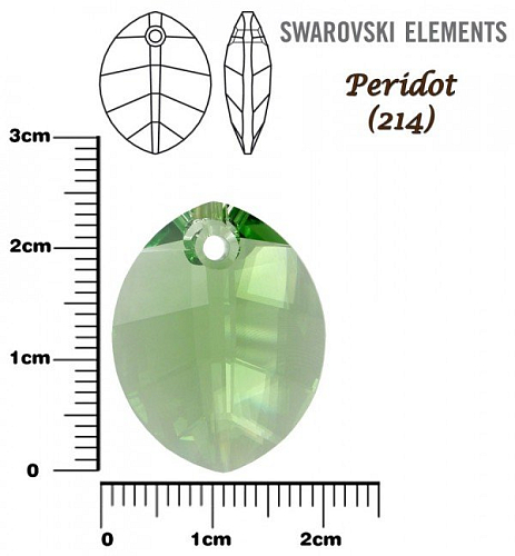 SWAROVSKI Pure Leaf Pendant barva PERIDOT velikost 23mm.