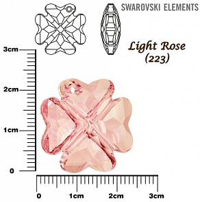 SWAROVSKI 6764 CLOVER Pendant barva LIGHT ROSE velikost 23mm.