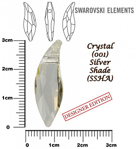 SWAROVSKI Lily Pendant 6904 barva CRYSTAL SILVER SHADE velikost 30mm.