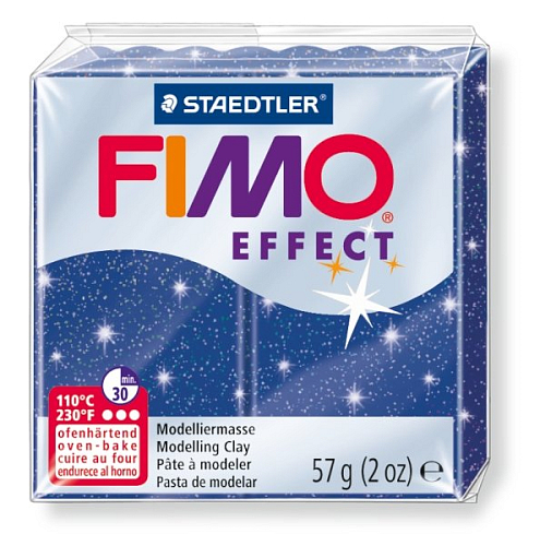 FIMO efekt č.302 modrá se třpytkami 57g