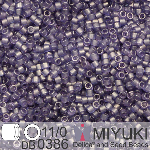 Korálky Miyuki Delica 11/0. Barva Matte Transparent Dried Lavender Luster  DB0386. Balení 5g.