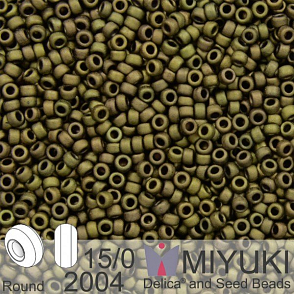 Korálky Miyuki Round 15/0. Barva 2004 Matte Met Dk Olive . Balení 5g