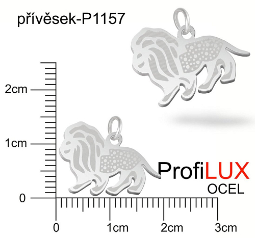 Přívěsek Chirurgická Ocel ozn-P1157 LEV velikost 11x19mm. Řada přívěsků ProfiLUX