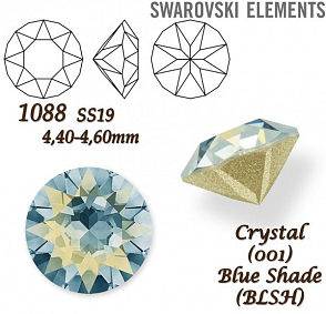 SWAROVSKI XIRIUS 1088 SS19 (4,40-4,60mm) barva CRYSTAL (001) BLUE SHADE (BLSH).