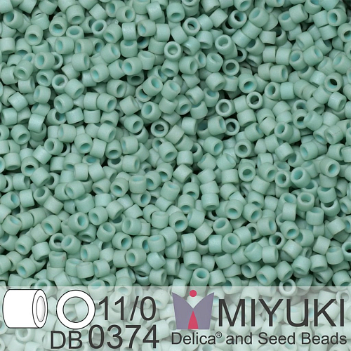 Korálky Miyuki Delica 11/0. Barva Matte Opaque Sea Foam Luster DB0374. Balení 5g.