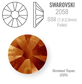 SWAROVSKI FOILED velikost SS6 barva SMOKED TOPAZ 