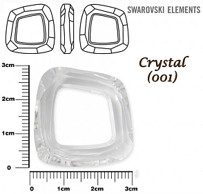 SWAROVSKI ELEMENTS Cosmic Square Ring 4437  barva CRYSTAL (001) Unfoiled velikost 30mm.