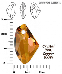 SWAROVSKI 6656 barva CRYSTAL COPPER velikost 27mm. 