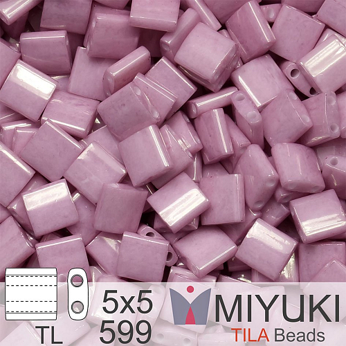 Korálky MIYUKI tvar TILA BEADS velikost 5x5mm. Barva TL-599 Op Antique Rose Luster. Balení 5g.