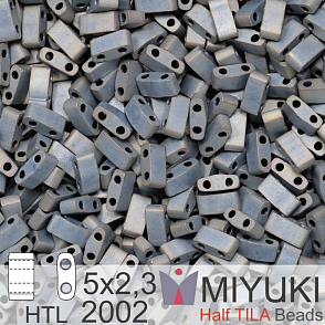Korálky Miyuki Half Tila. Barva Matte Metallic Silver Gray HTL 2002  Balení 3g