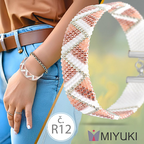 Korálková stavebnice  Náramku z korálků Miyuki. Náramek ozn. New DIY color no. R12