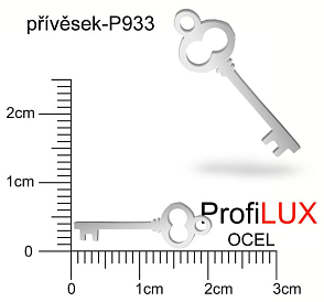 Přívěsek Chirurgická Ocel ozn-P933 KLÍČ velikost  20x7mm. Řada přívěsků ProfiLUX