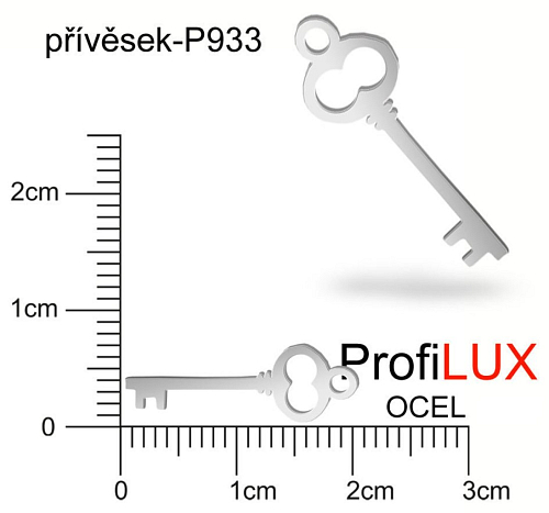 Přívěsek Chirurgická Ocel ozn-P933 KLÍČ velikost  20x7mm. Řada přívěsků ProfiLUX