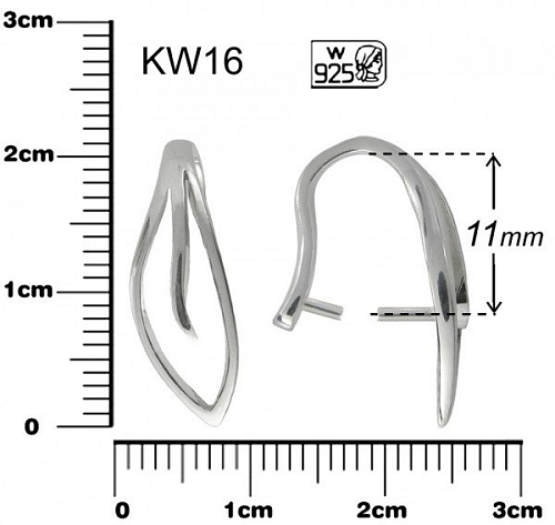 ŠLUPNA ozn. KW16.  Materiál STŘÍBRO AG925.váha 1,44g.