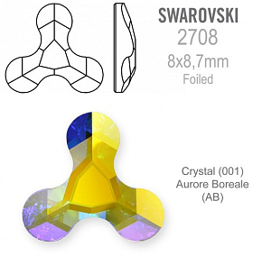 Swarovski 2708 Molecule FB Foiled velikost 8x8,7mm. Barva Crystal Aurore Boreale 