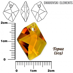 SWAROVSKI 6680 COSMIC Pendant barva TOPAZ velikost 20mm.