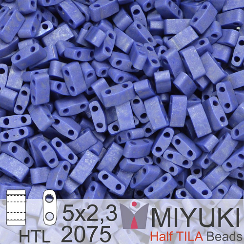 Korálky Miyuki Half Tila. Barva Matte Opaque Cobalt Luster HTL 2075 Balení 3g