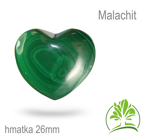 Minerály HMATKY tvar Srdce velikost 26mm Malachit