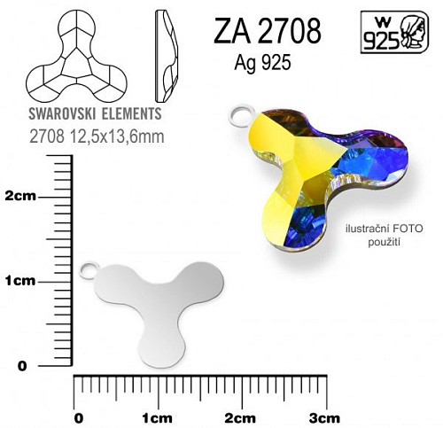 Komponent PŘVĚSEK ozn. ZA 2708.  Materiál STŘÍBRO AG925.váha 0,40g.