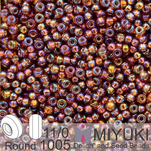 Korálky Miyuki Round 11/0. Barva 1005 S/L Dk Topaz AB . Balení 5g.