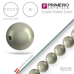 Korálky PRIMERO Crystals 5810. Barva Crystal Powder Green. Velikost 4mm balení-50Ks.