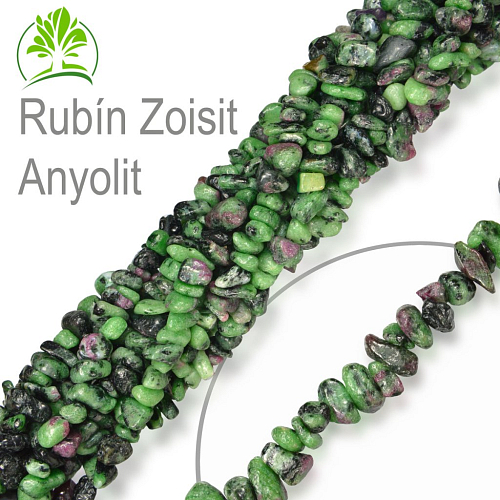 Návlek z tromlovaných kamenů balení 10g Rubín Zoisit-Anyolit