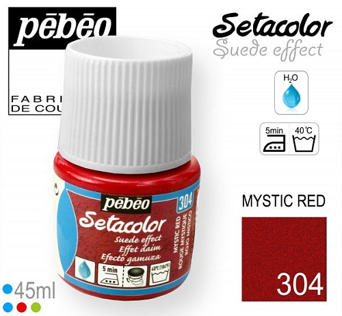 Barva na Textil SETACOLOR Suede Pebeo. barva č. 304 MYSTIC RED. Balení 45ml