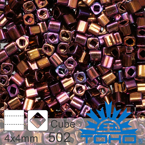 Korálky TOHO Cubes 6/0. Barva 502 Higher-Metallic Amethyst. Balení 10g. 