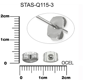 Motýlek zarážka na náušnice CHIRURGICKÁ OCEL ozn.-STAS-Q115-3