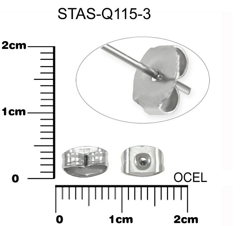 Motýlek zarážka na náušnice CHIRURGICKÁ OCEL ozn.-STAS-Q115-3