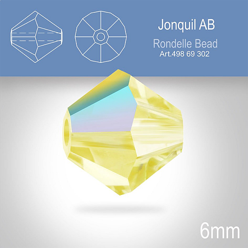PRECIOSA Bicone MC BEAD (sluníčko) velikost 6mm. Barva JONQUIL AB. Balení 21ks .