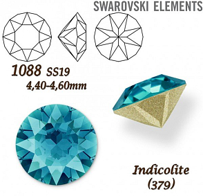 SWAROVSKI ELEMENTS 1088 XIRIUS Chaton SS19 (4,40-4,60mm) barva INDICOLITE (379).