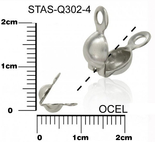 Kalota CHIRURGICKÁ OCEL ozn.-STAS-Q302-4. velikost 8,0x4mm