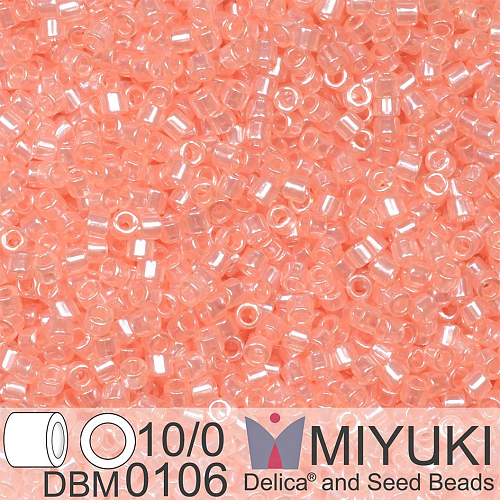 Korálky Miyuki Delica 10/0. Barva Shell Pink Luster DBM0106. Balení 5g.