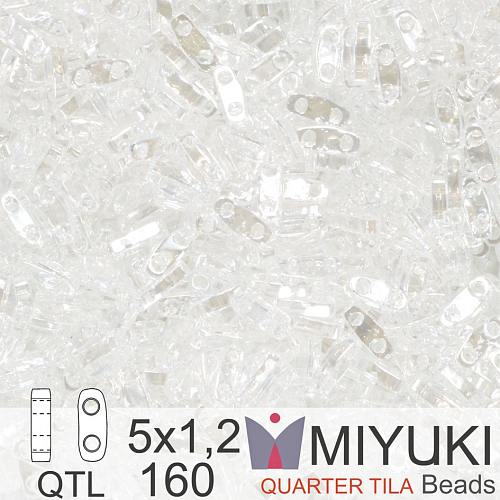 Korálky Miyuki QuarterTila. Barva Crystal Luster QTL 160 Balení 3g